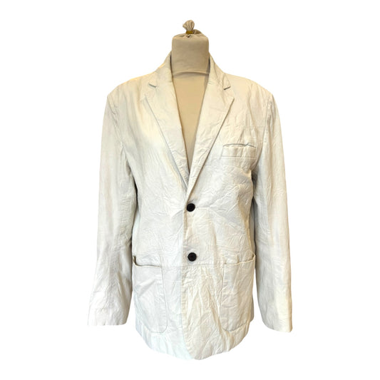 Zadig and Voltaire Cream Leather Blazer - Medium (oversized)