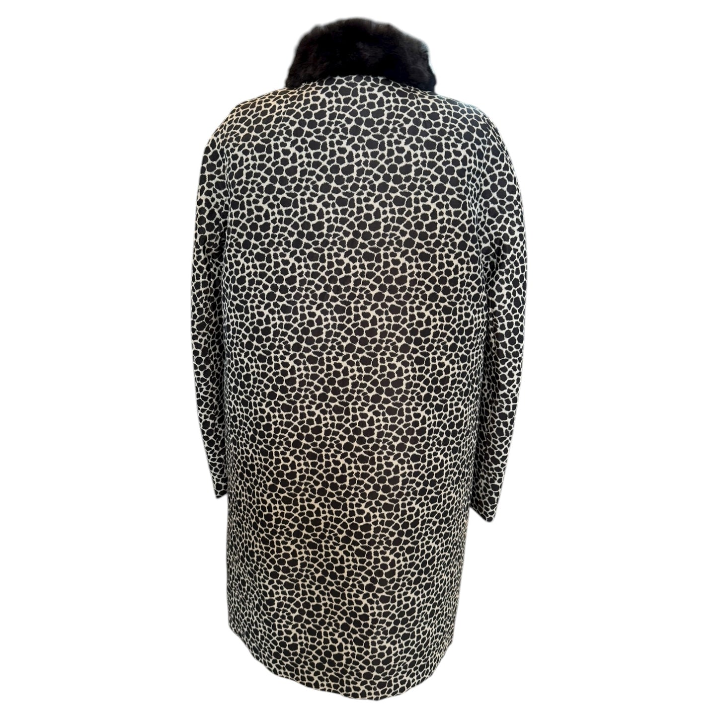 Weekend Max Mara Black and Cream Animal Print Puffer - 10