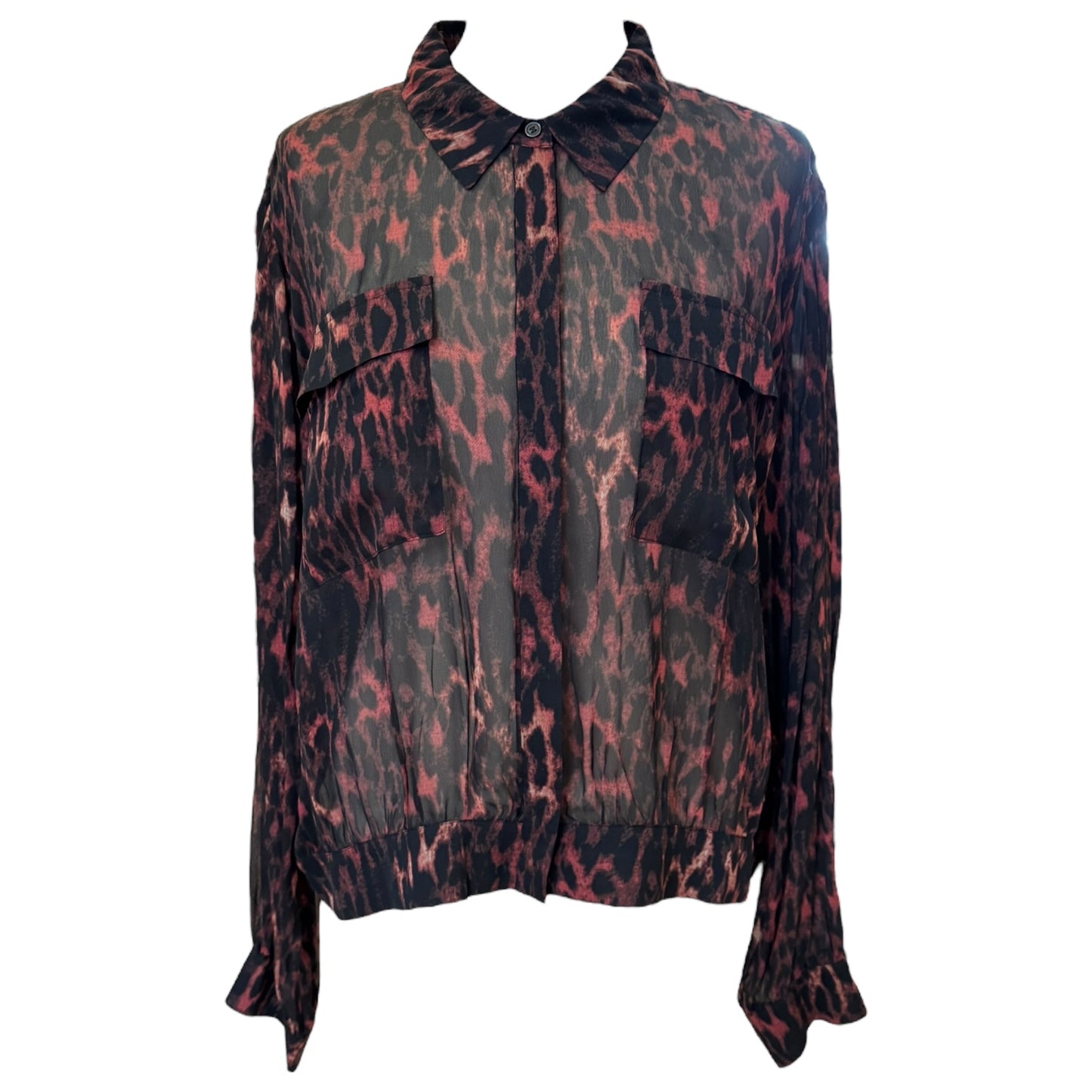 All Saints Adeliza Red and Black Shirt - 12