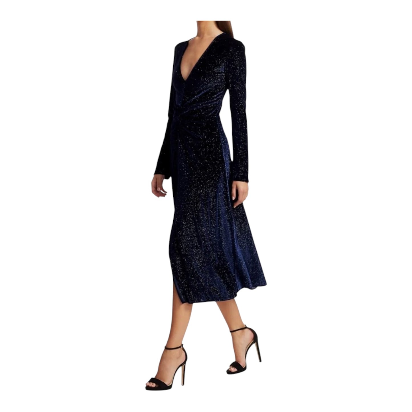 Rotate Birger Christensen Navy Velvet Sparkle Dress - 10/12