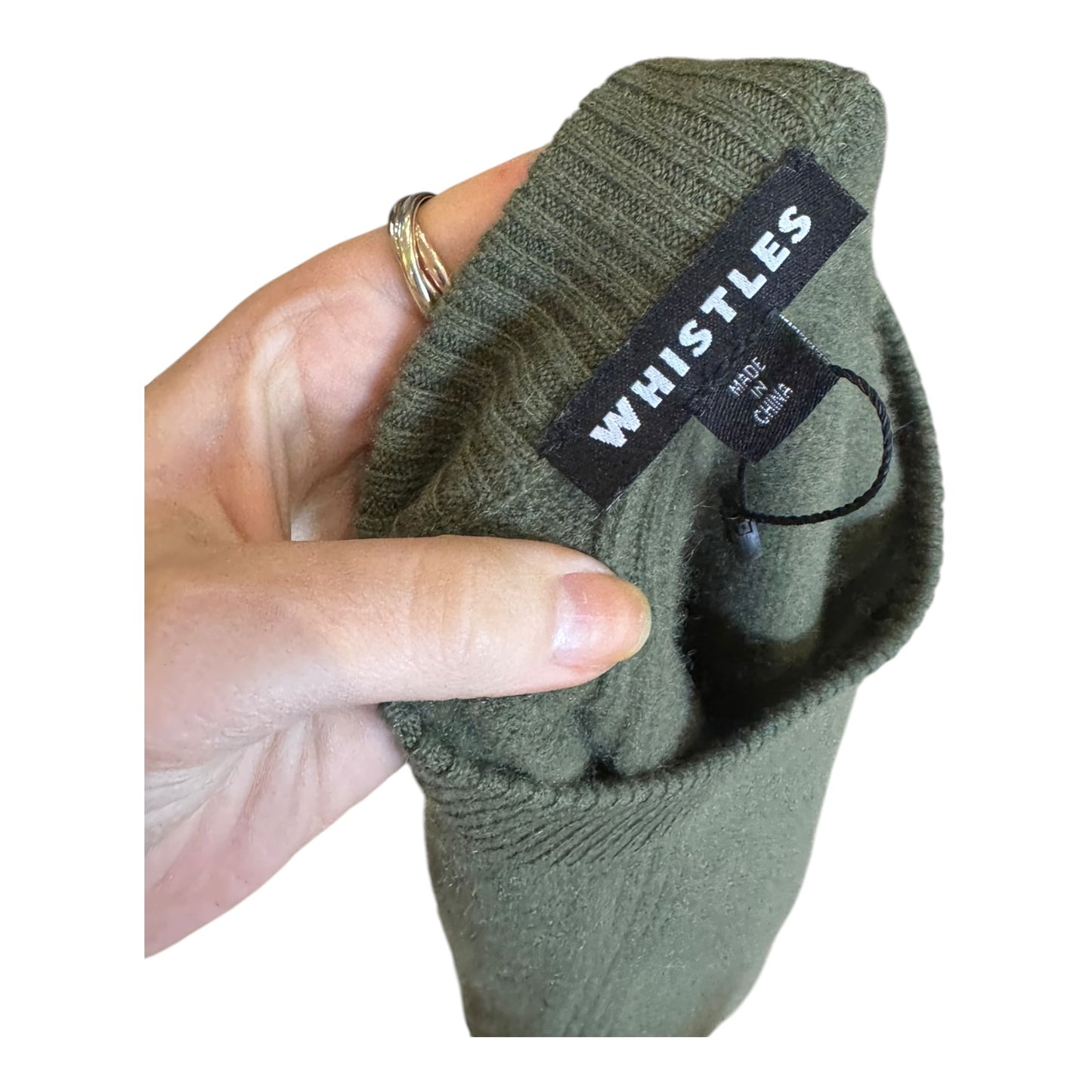 Whistles Khaki Ultimate Cashmere Crew Neck - 12