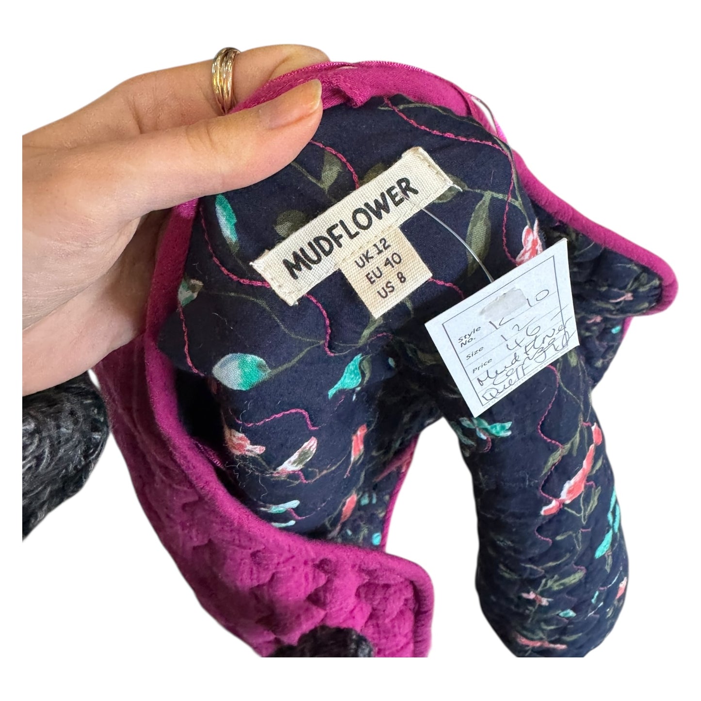 Mudflower Pink Cotton Quilted Jacket - 12