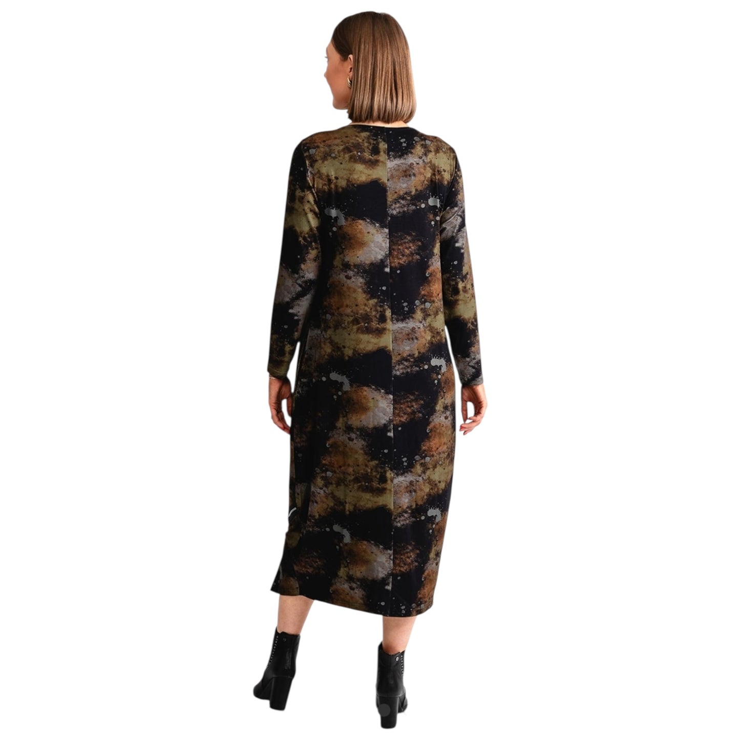 My Soul Khaki and Black Dress with Snood - 12
