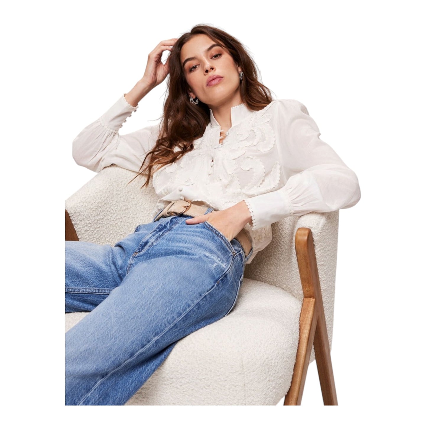 Mint Velvet Applique Cotton Shirt - 12