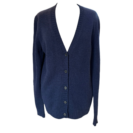 Prada Navy Longline Wool and Cashmere Cardigan - 10/12