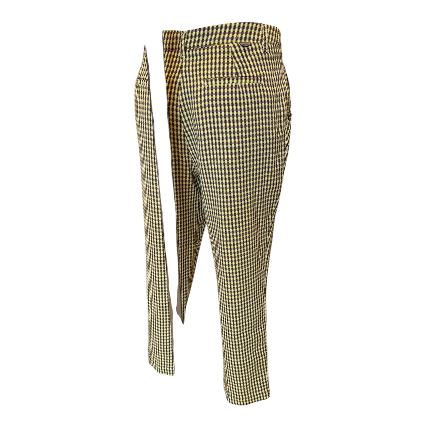 Alysi Yellow Pattern Tailored Trousers - 10