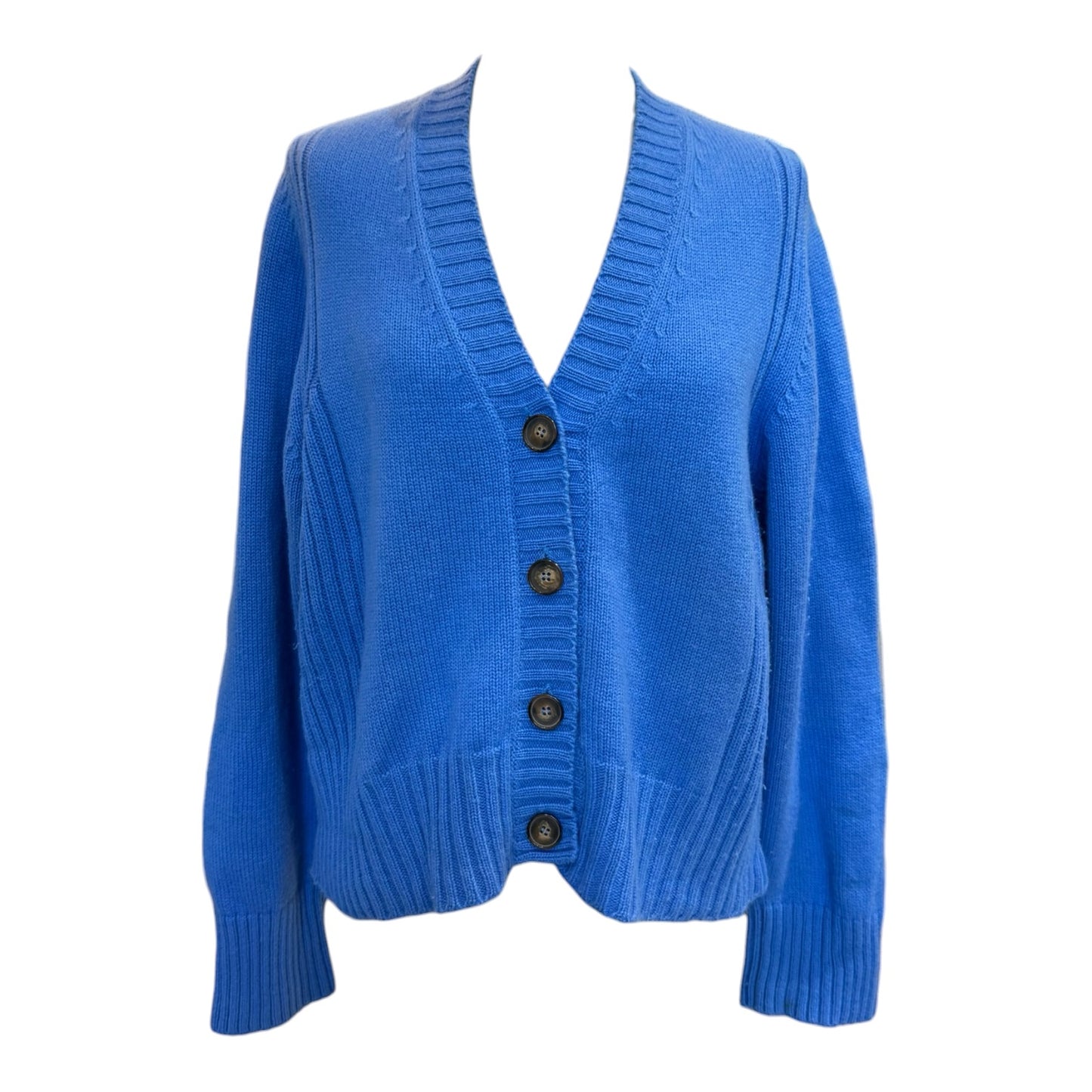 Me + Em Blue Cropped Wool and Cashmere Cardigan - 10