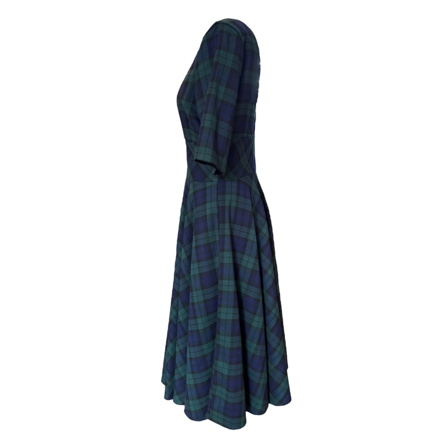 The Pretty Dress Company Navy and Green Tartan Dress - 12