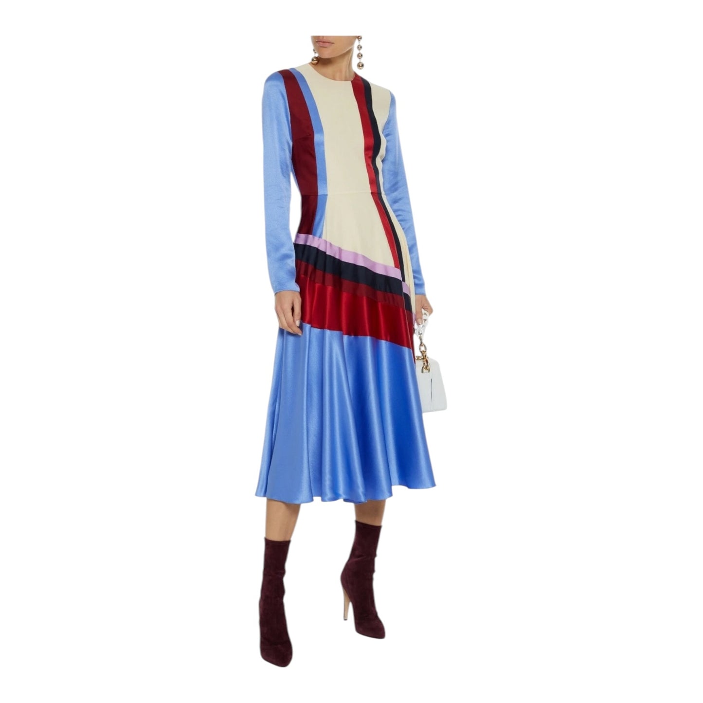 Roksanda Etta Striped Silk Midi Dress - 10