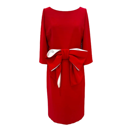 Moskada Red and Cream Dress - 10/12