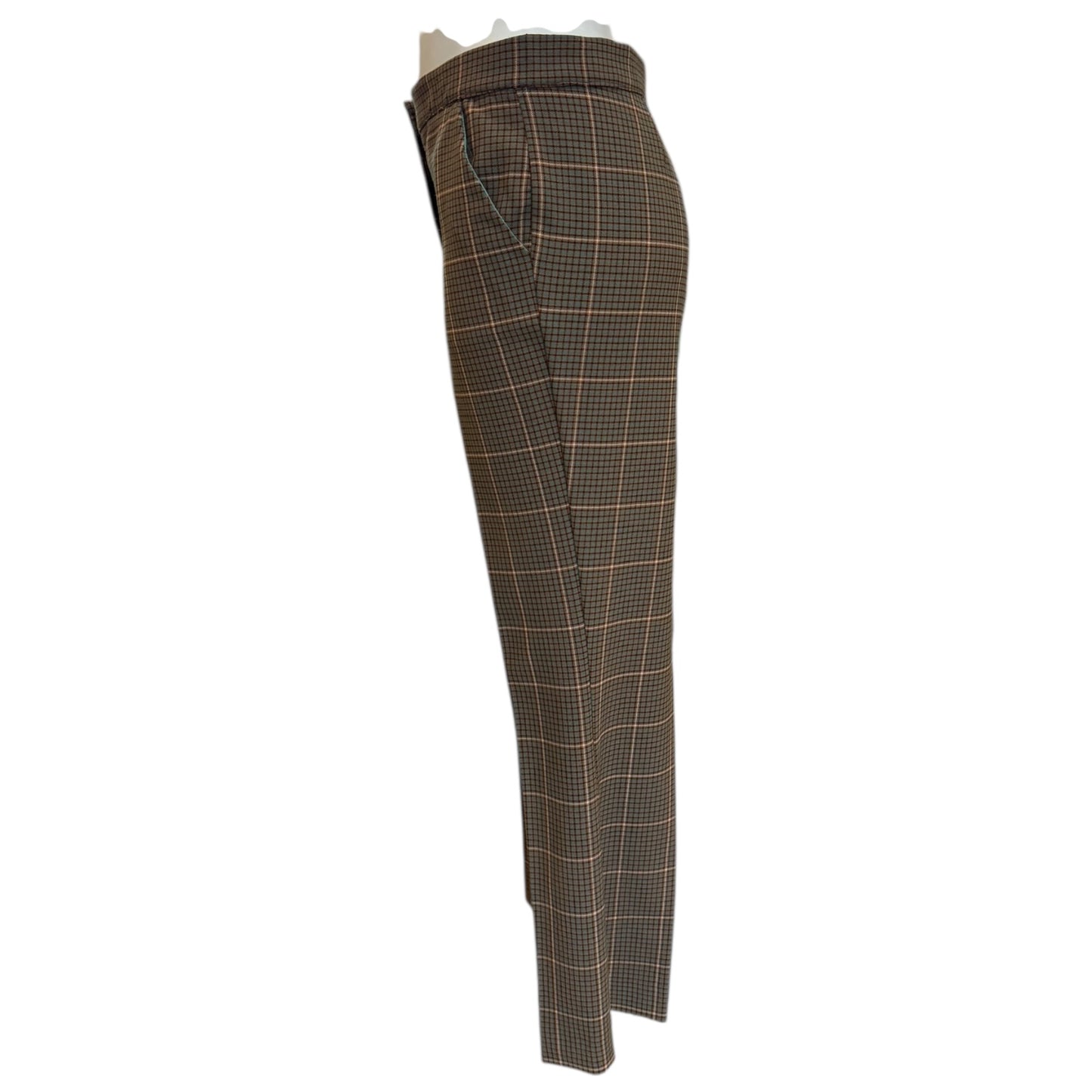 Grifoni Tan and Teal Check Flare Leg Suit - 10
