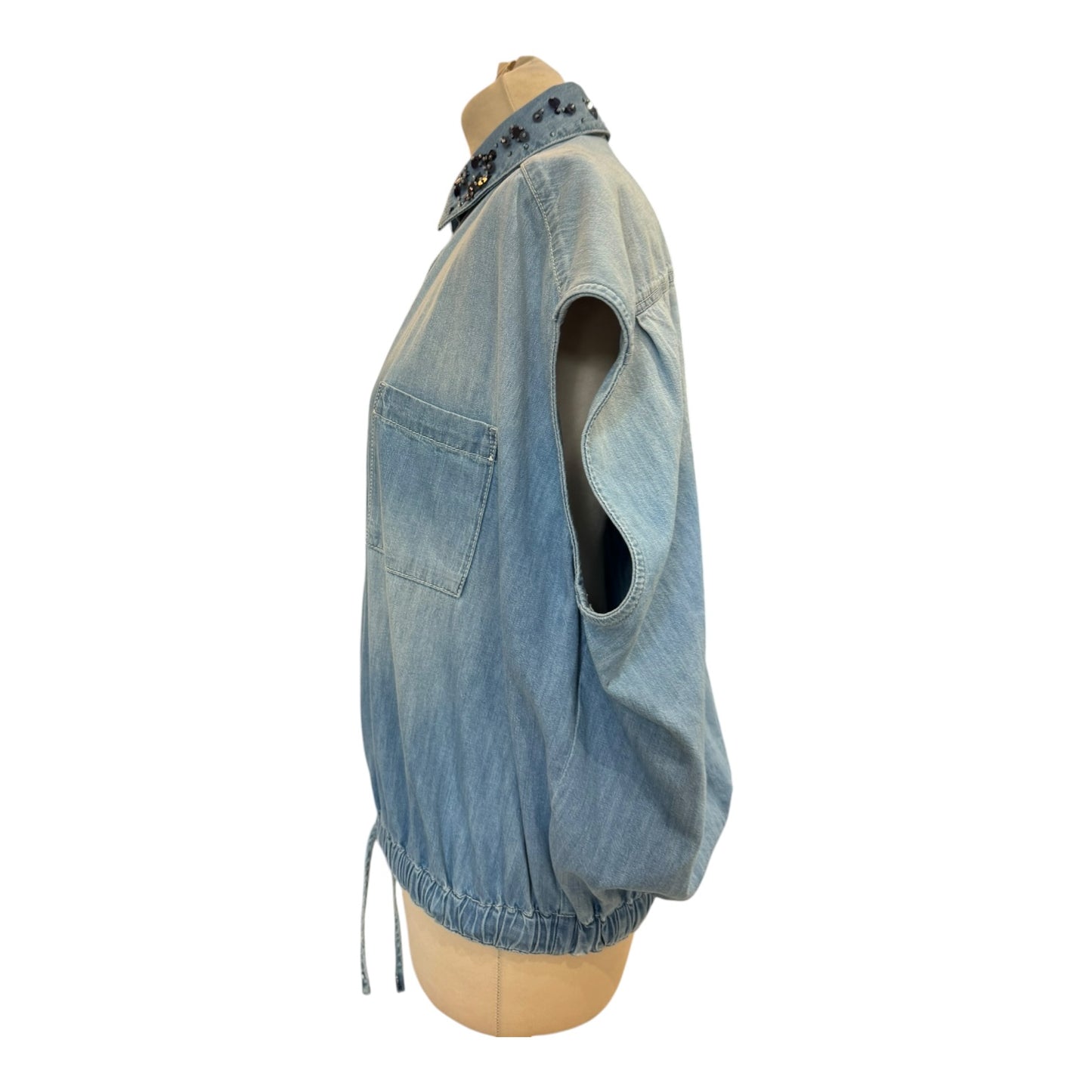 Fabiana Filipppi Blue Denim Drawstring Blouse - 10