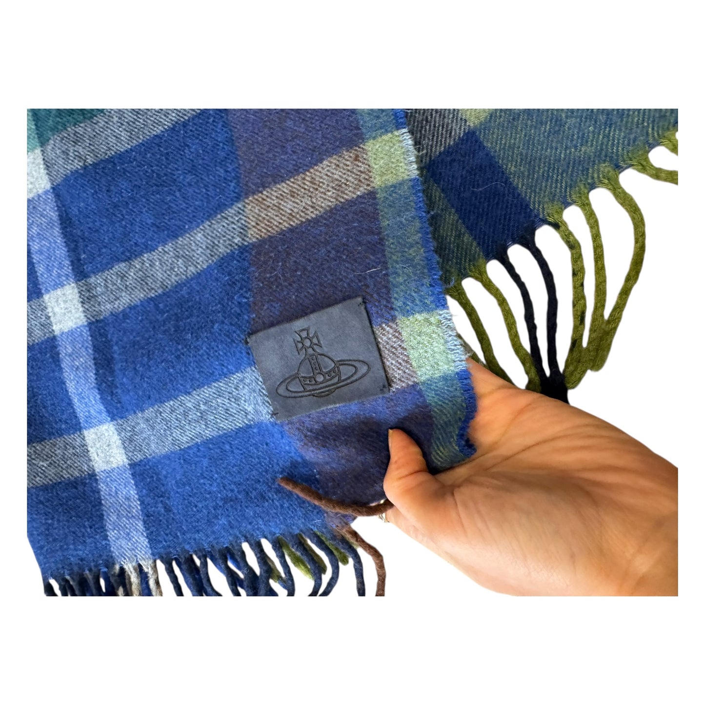 Vivienne Westwood Blue Tartan Scarf
