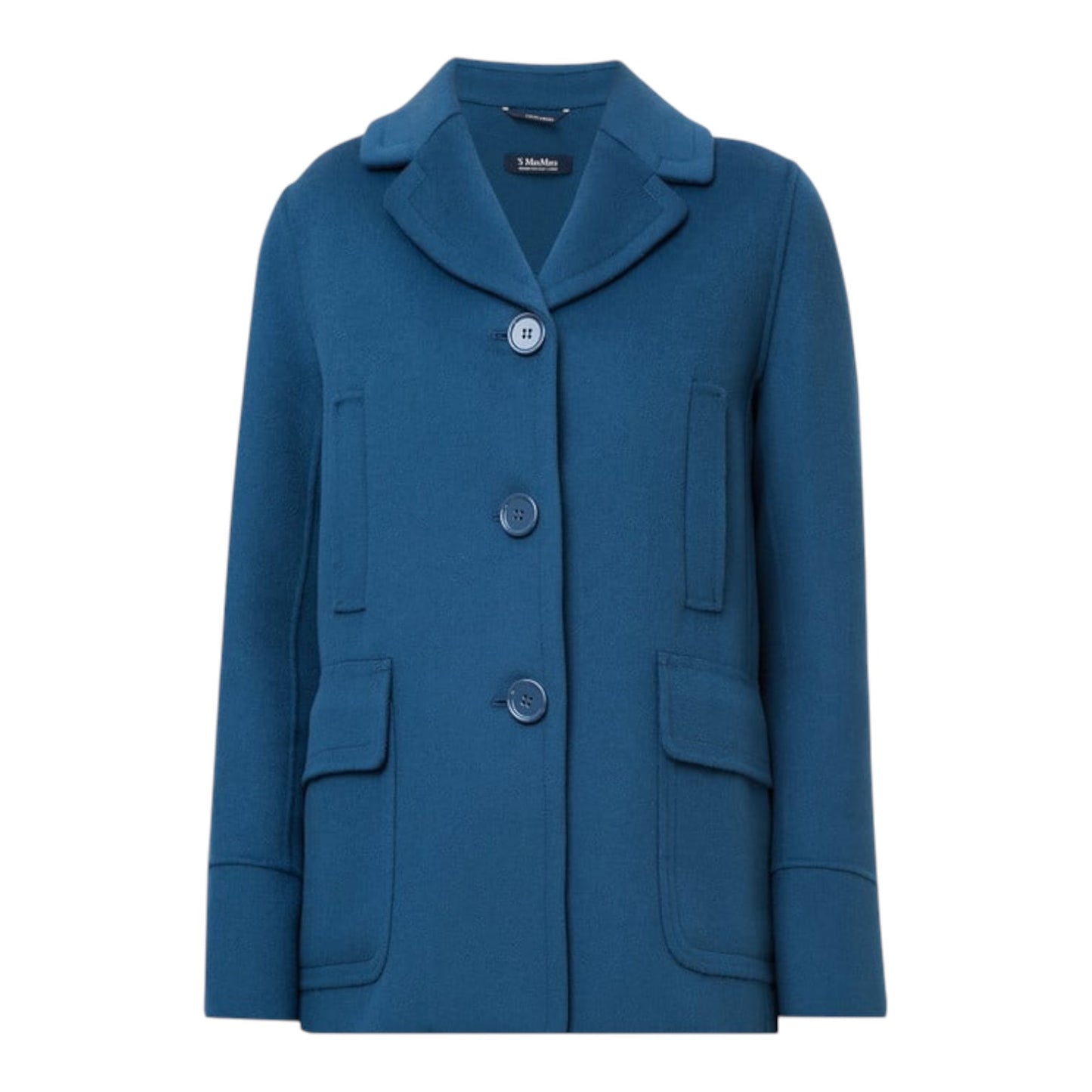 S Max Mara Marina Blue Wool Coat - 10/12