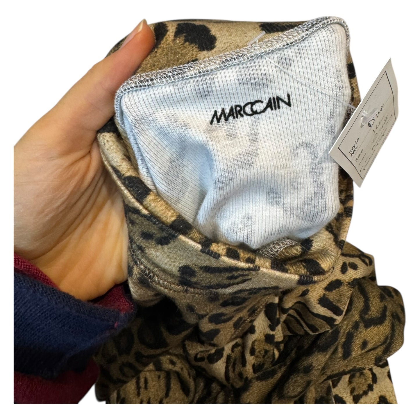 Marc Cain Tan and Black Animal Print Polo Neck Top - 14