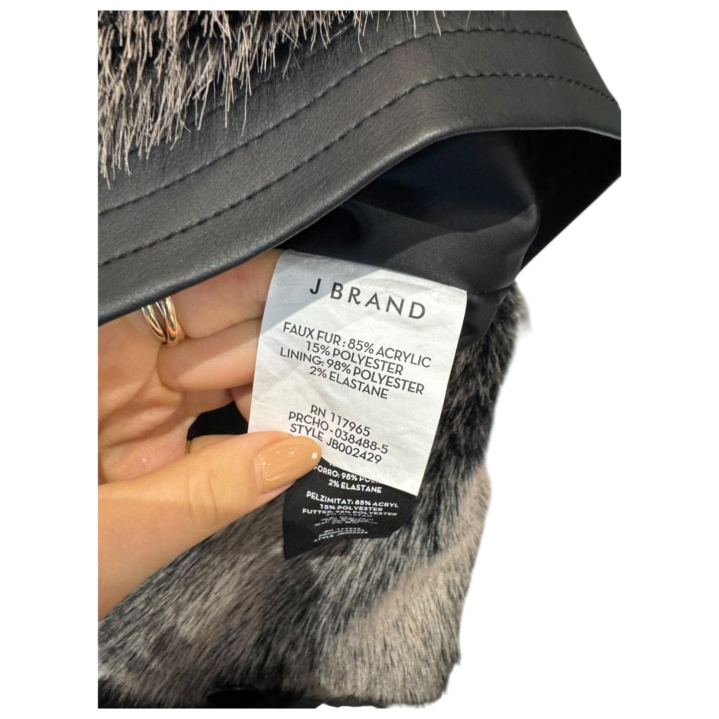 J Brand Ashbey Faux Fur Bomber Jacket in Silver Fox - 10