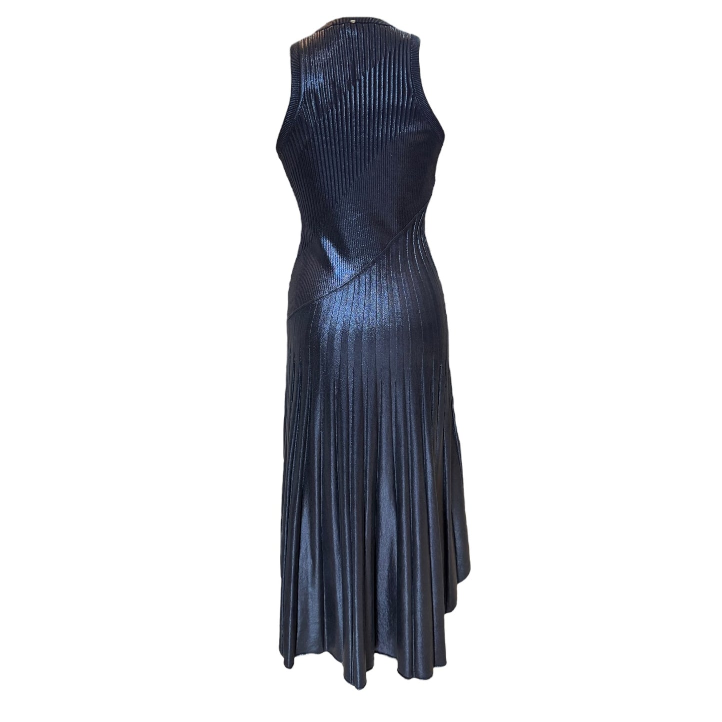 SportMax Navy Metallic Knit Dress - 10