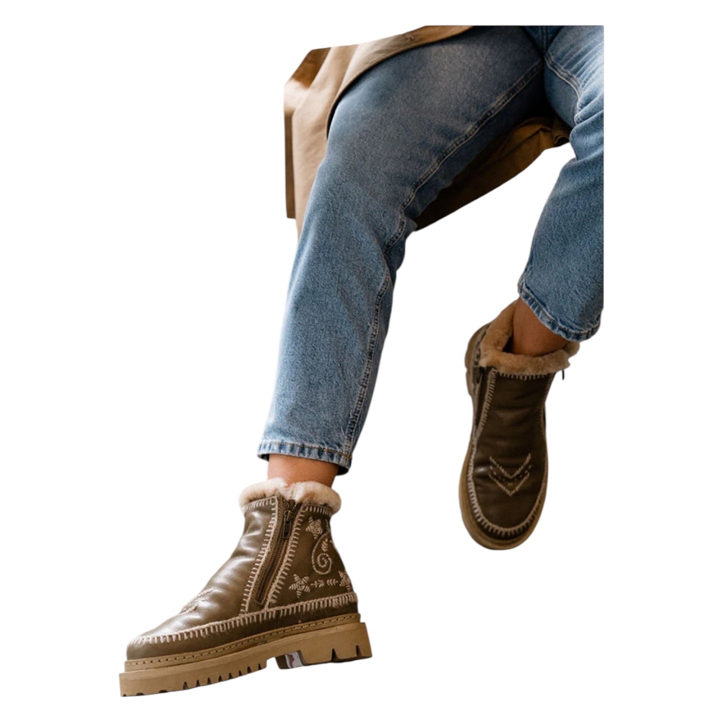 Setsu 3.0. Paisley Ankle Boot Leather Wheat - 39/6