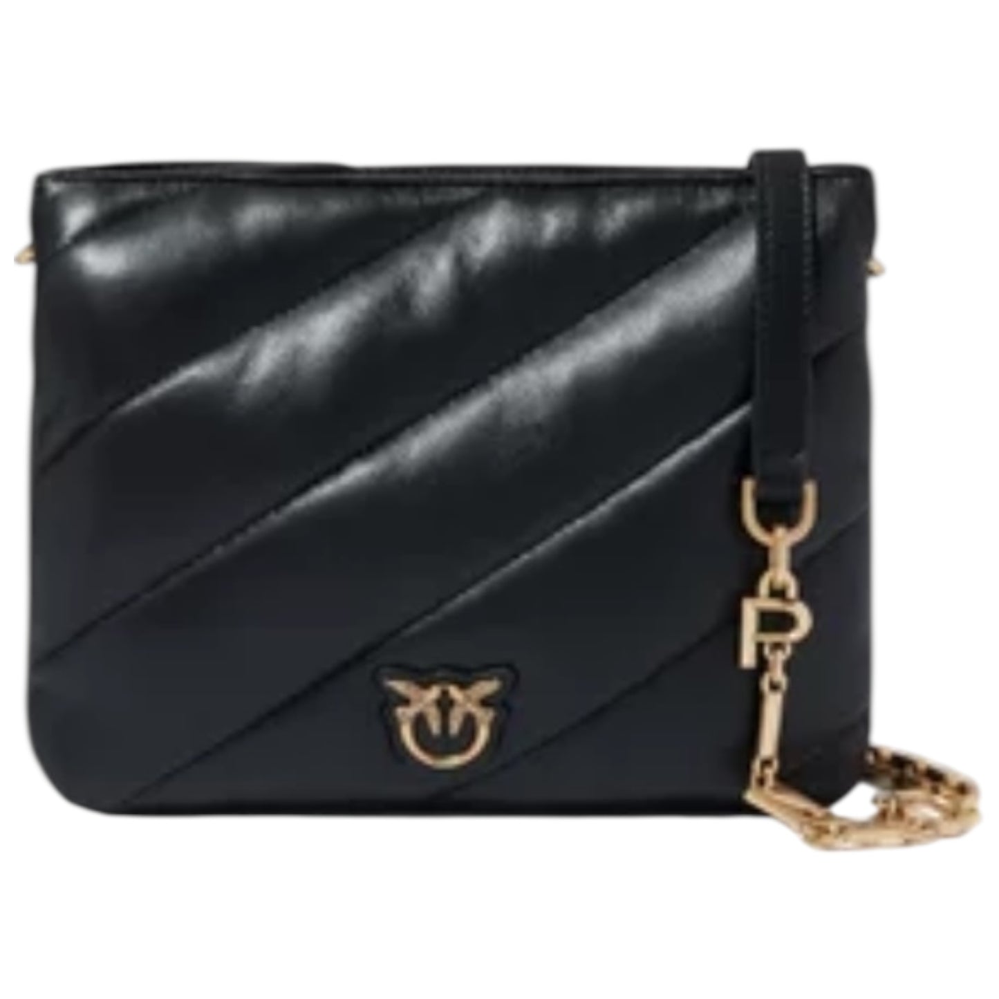 Pinko Mini Puff Bag with Spellout Detachable Crossbody Strap