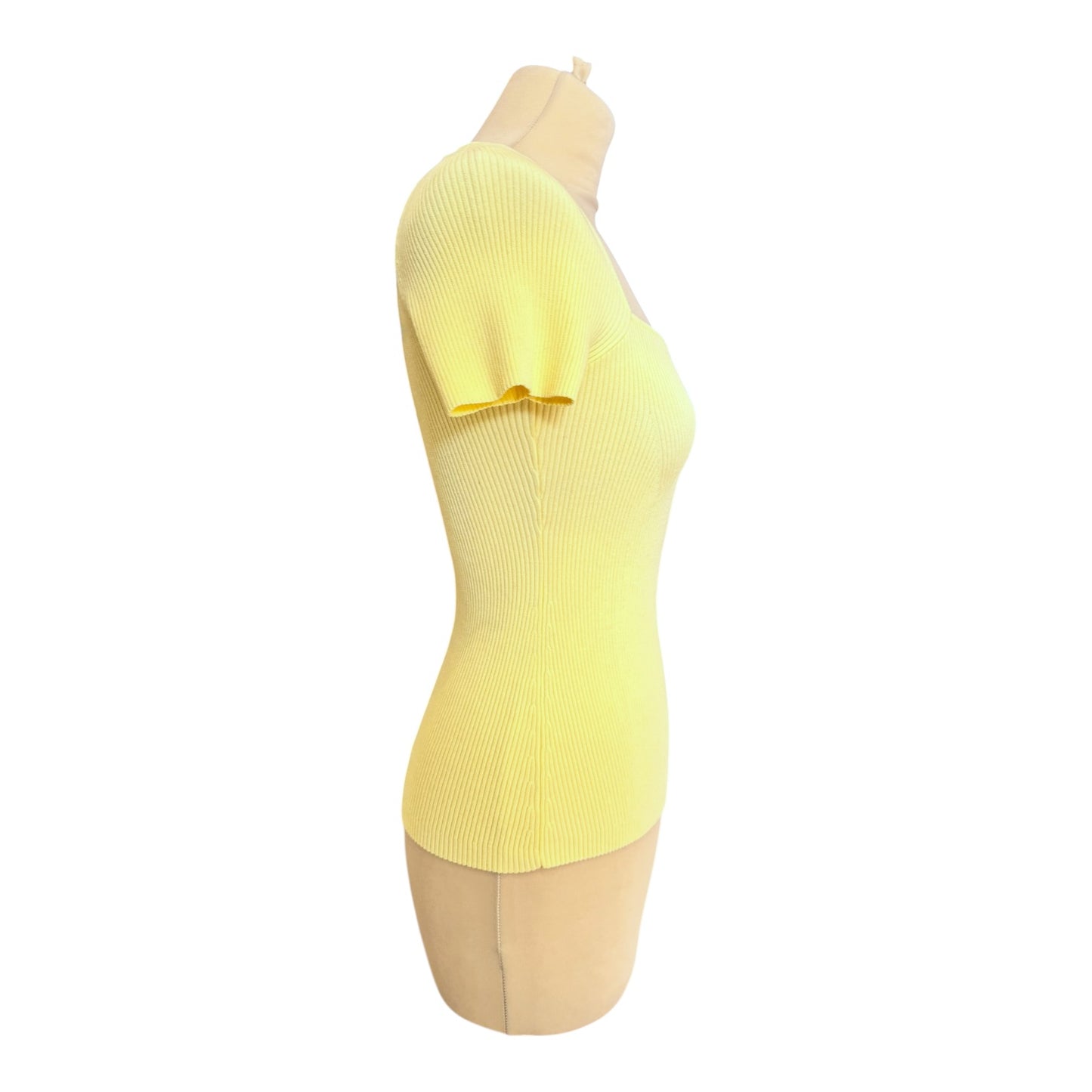 Maje Yellow Rib Knit Top - 8/10