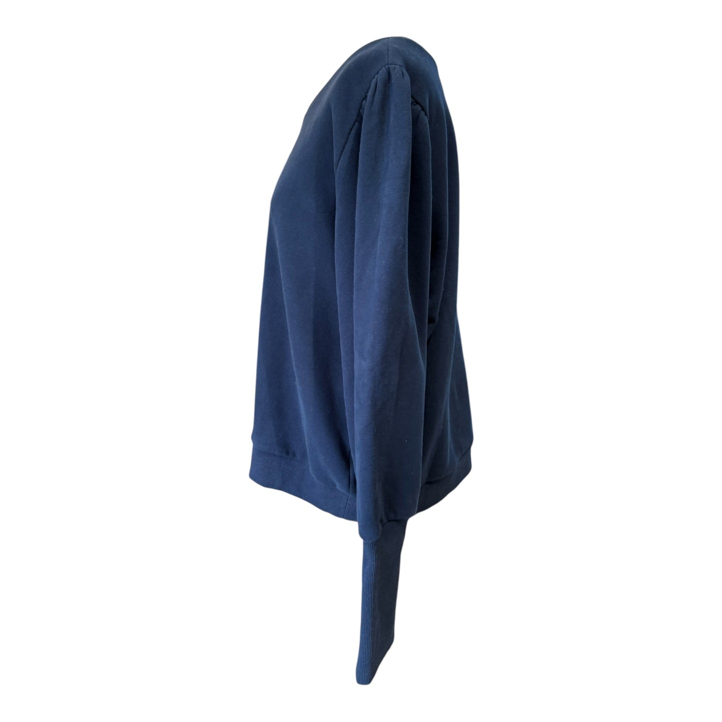 Wyse Navy Puff Sleeve Sweatshirt - 16 - NEW