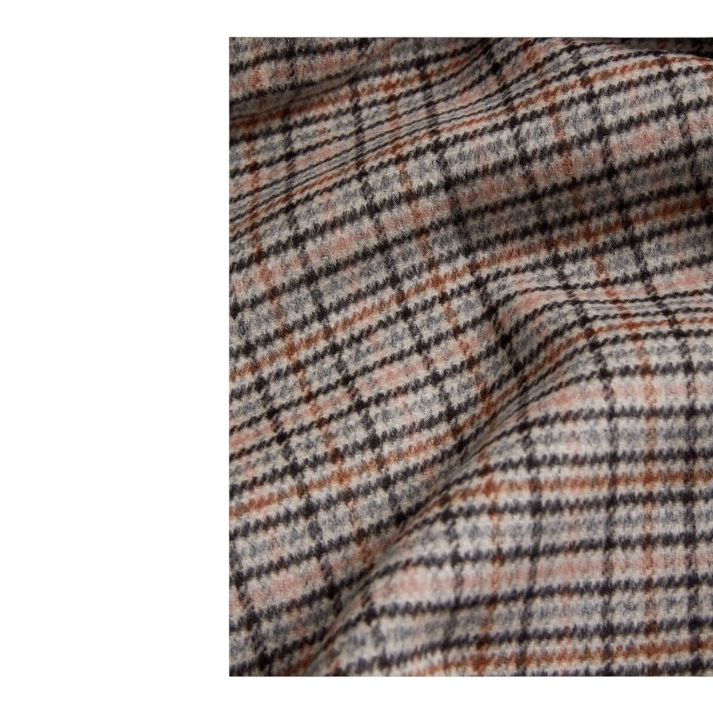 Jaeger Reversible Brown and Check Coat with Scarf - 12