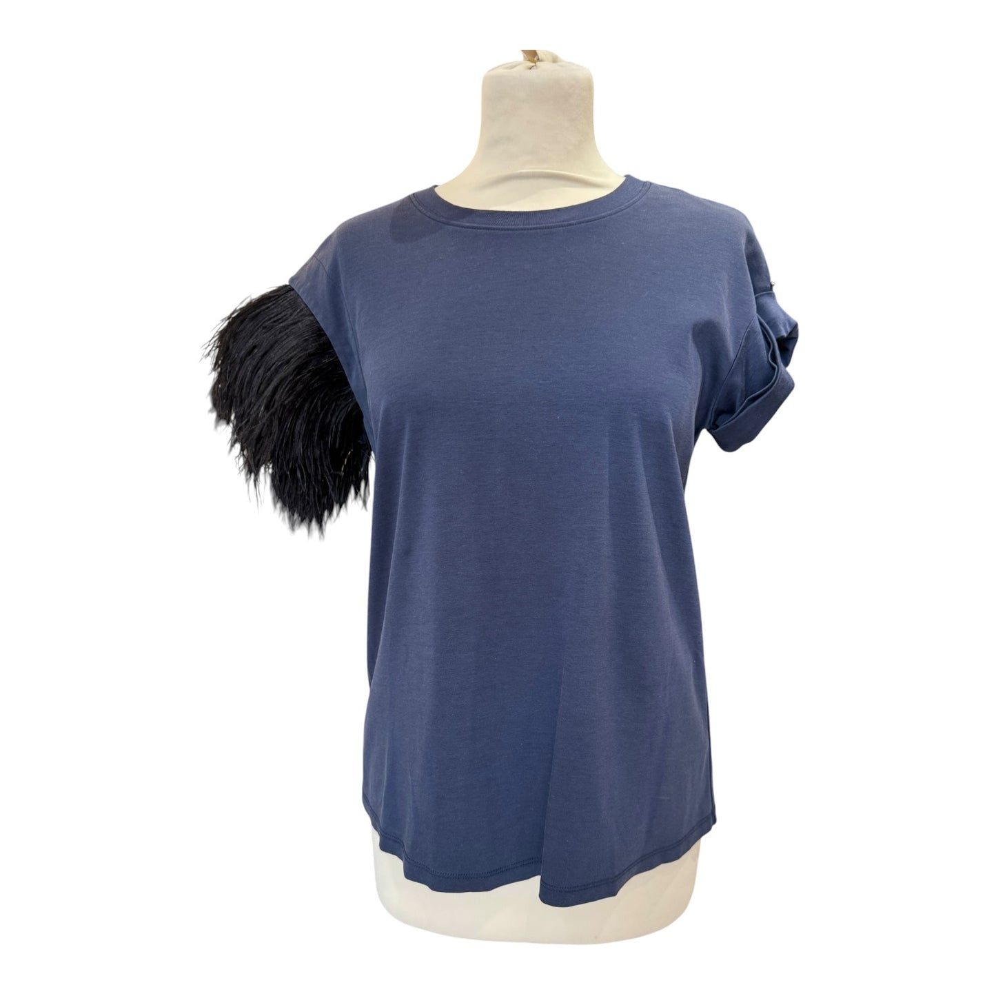 Sport Max Navy Feather Sleeve T Shirt - 10