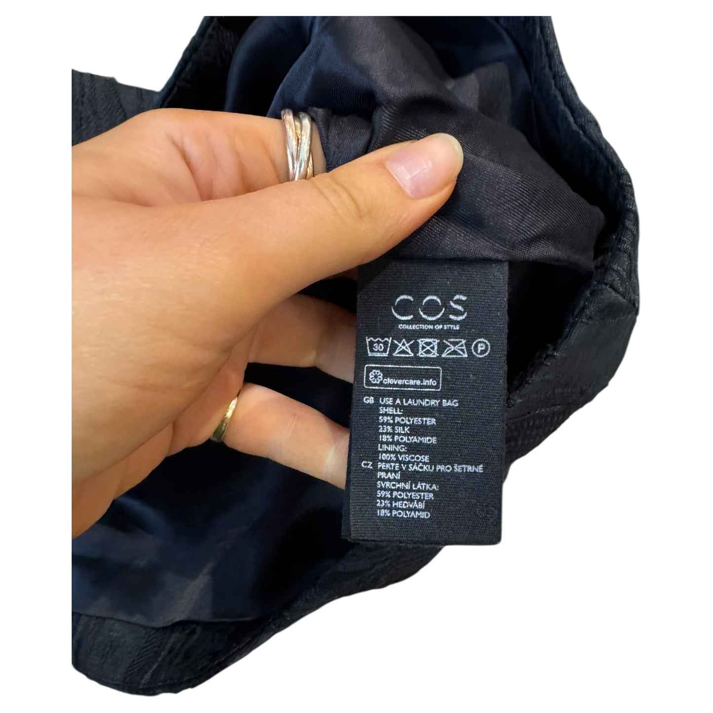 COS Short Black Jacquard Skirt - 8/10