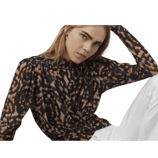 Sofie Schnoor Animal Print High Neck Top - 14