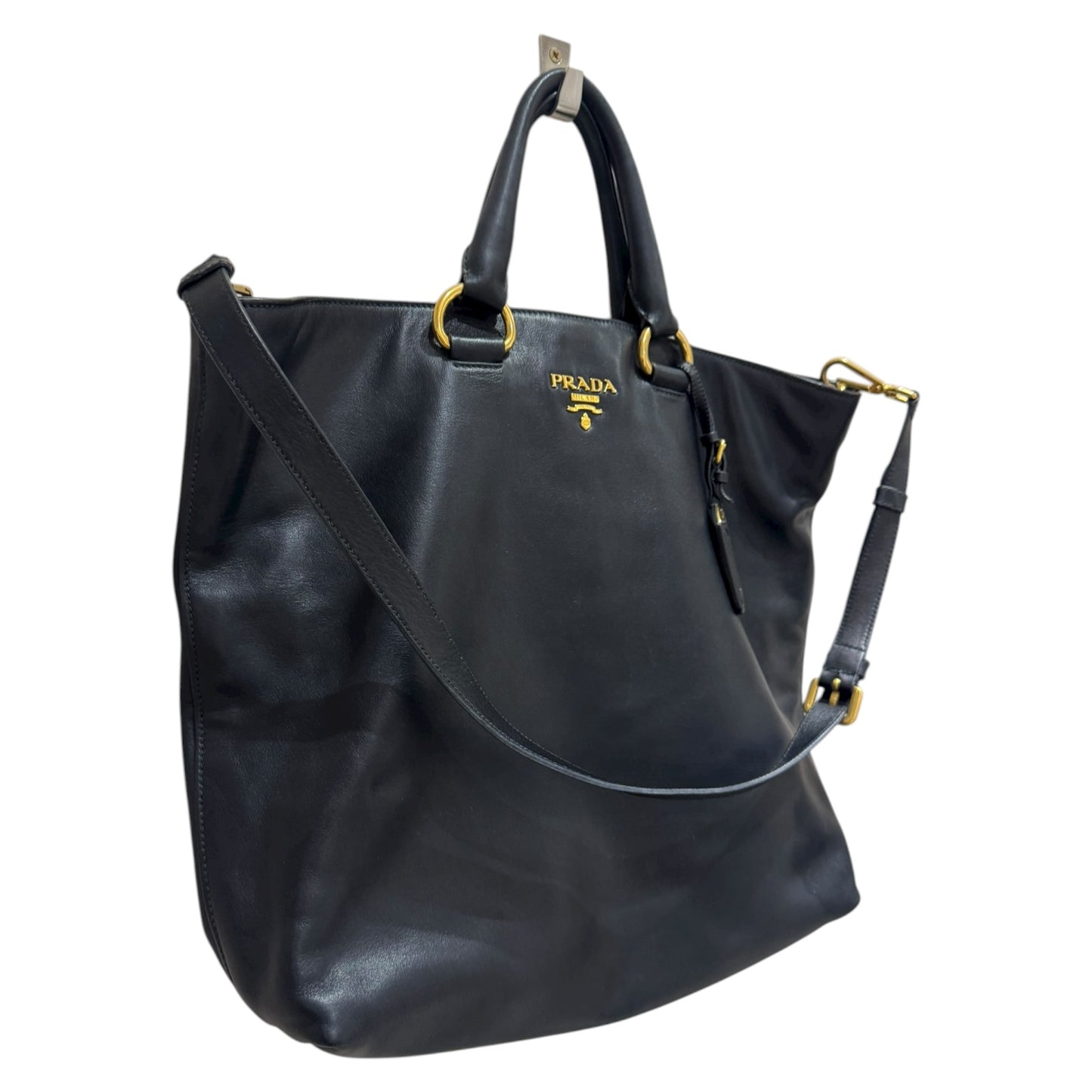 Prada Black Vitello Daino Tote