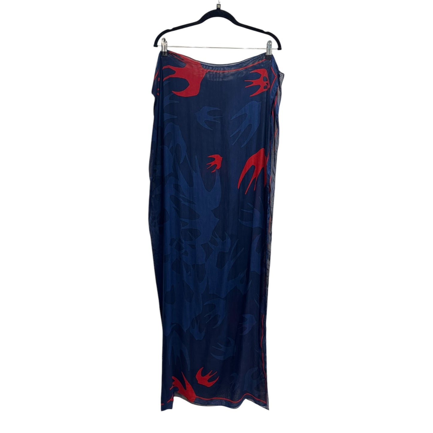 Alexander McQueen Swallow Swarm Scarf - Navy and Red