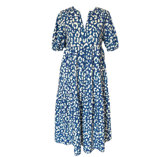 Wyse Blue and White Pattern Dress - 10