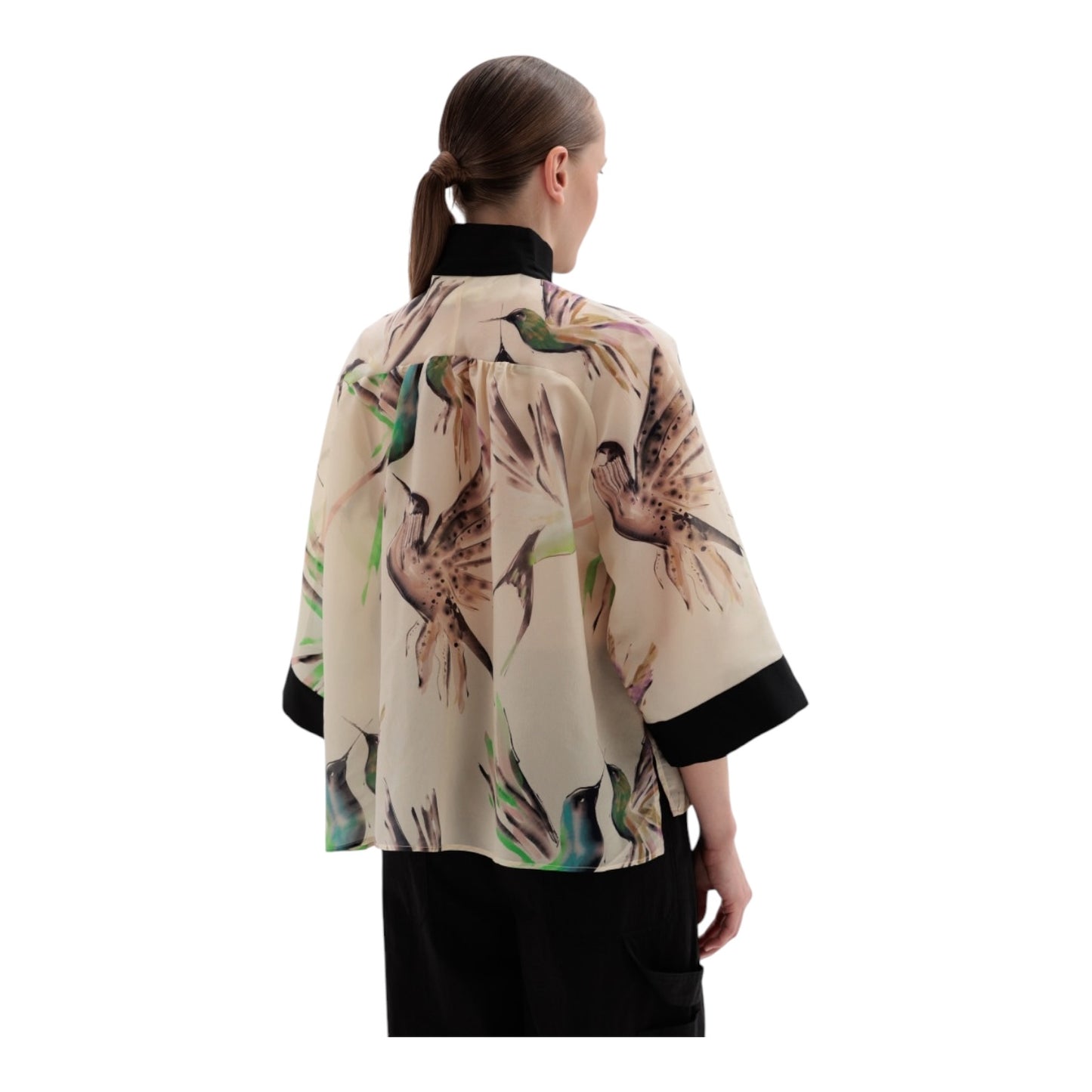 Psophia Cream Floral Kimono Blouse - 12/14