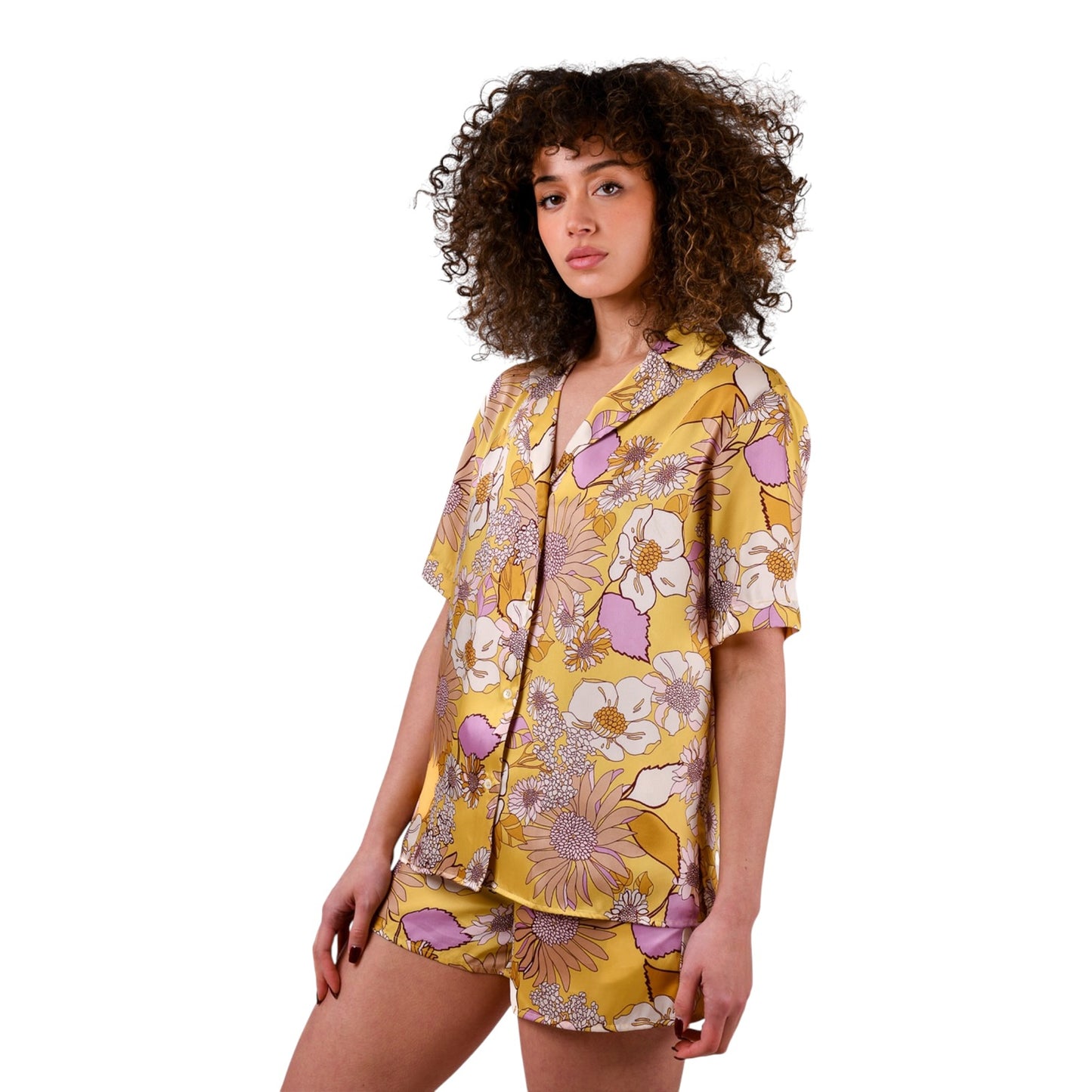 Sandro Yellow and Purple Satin Top - 14