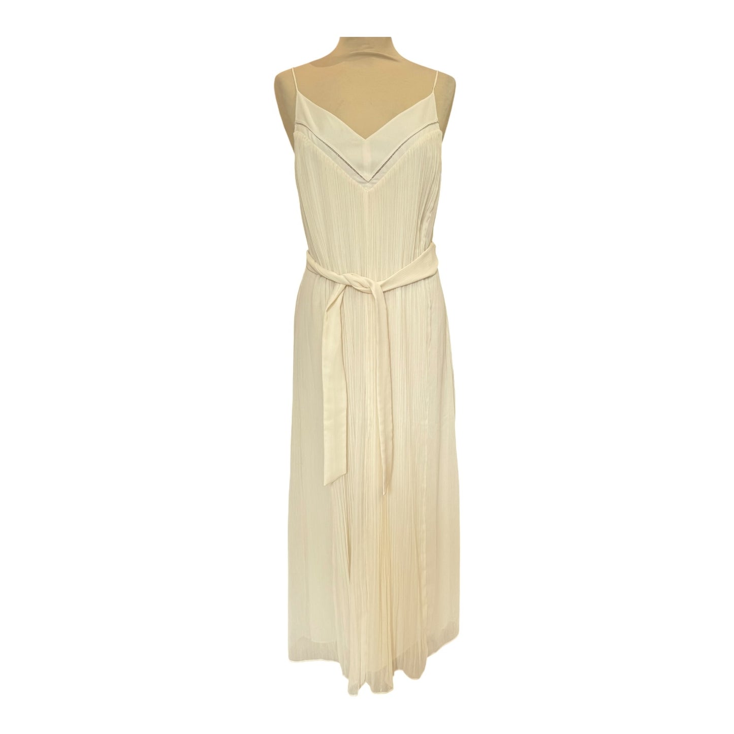 Club Monaco Cream Pleated Dress with Sash - 10