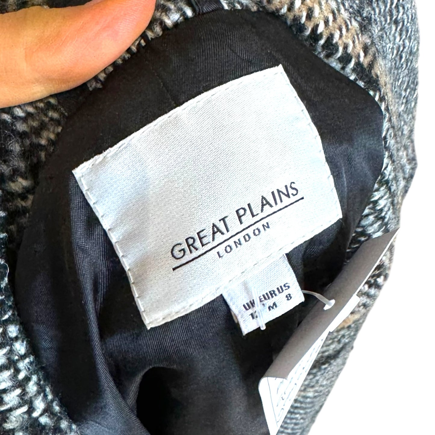 Great Plains Grey Check Coat - 12