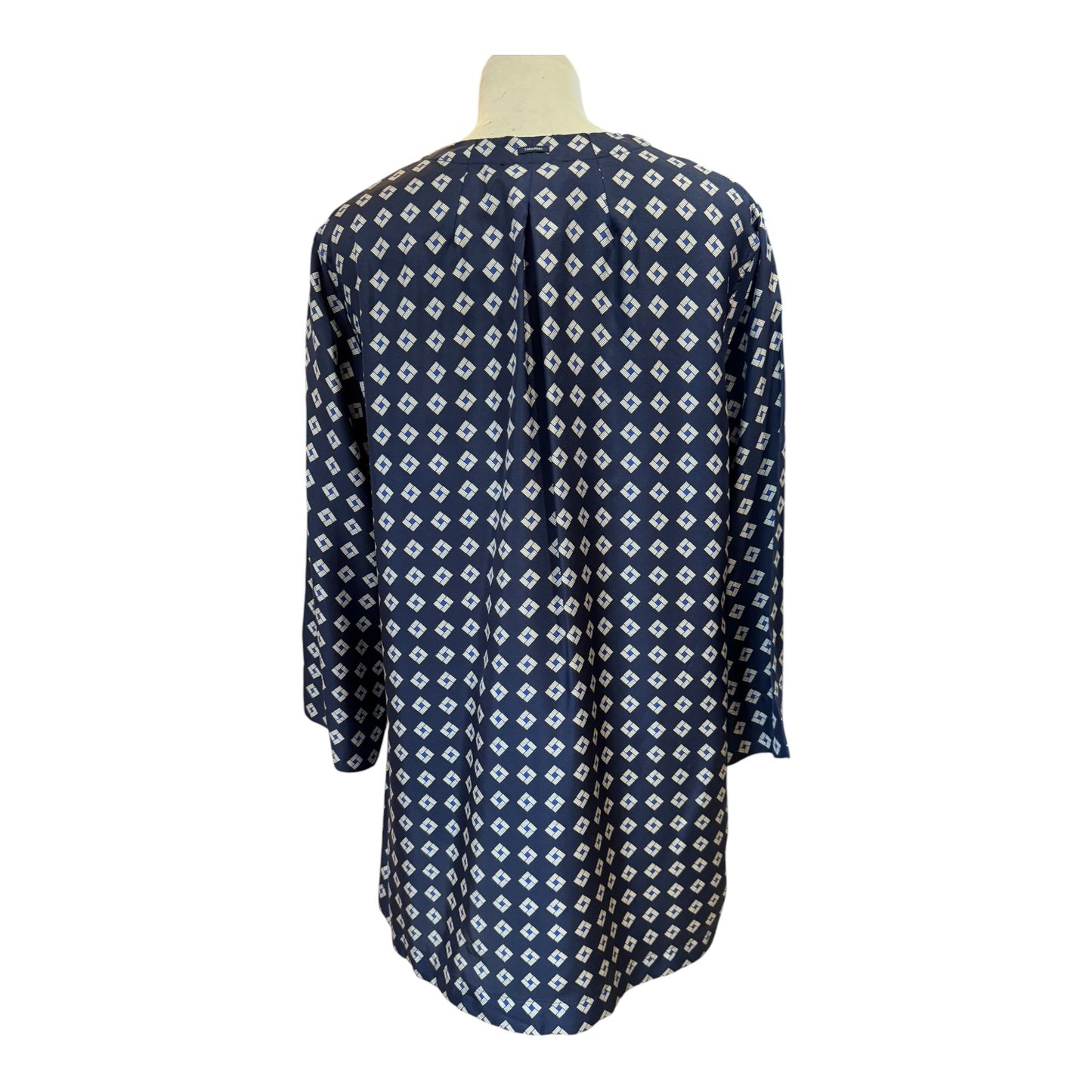 'S Max Mara Navy Silk Tunic Top - 12