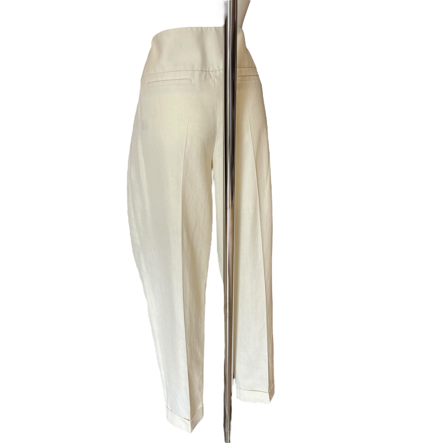 Victoria Beckham Cream Barrel Leg Trousers - 14