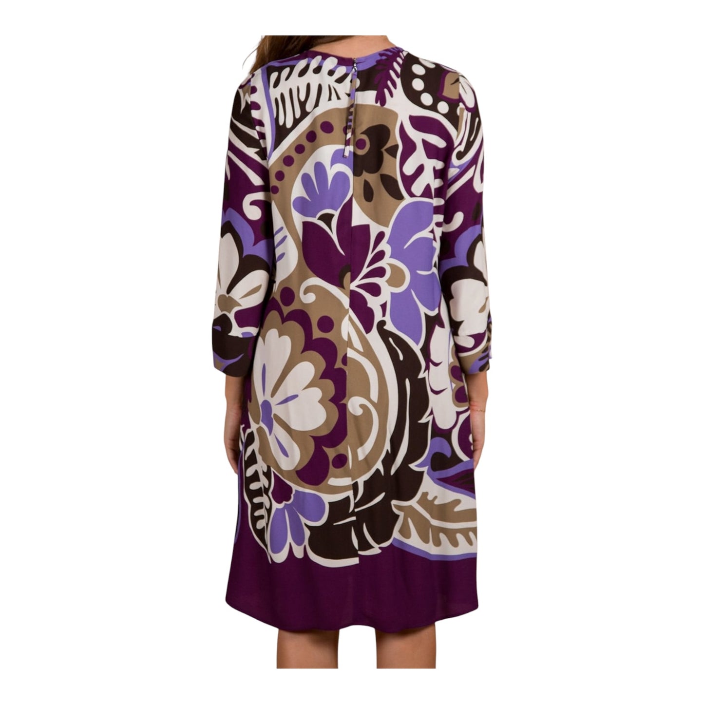 Luisa Cerano Purple Floral A Line Dress - 14