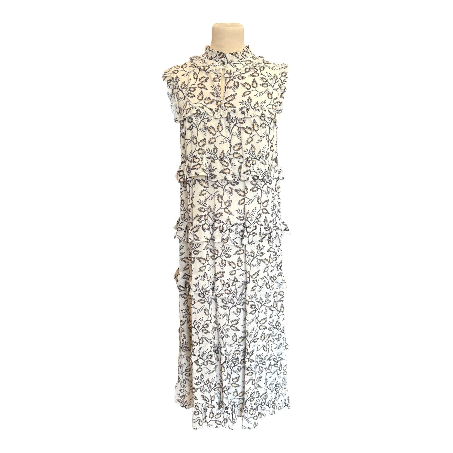 Part Two Parilla Cream Patterned Tiered Dress - 10