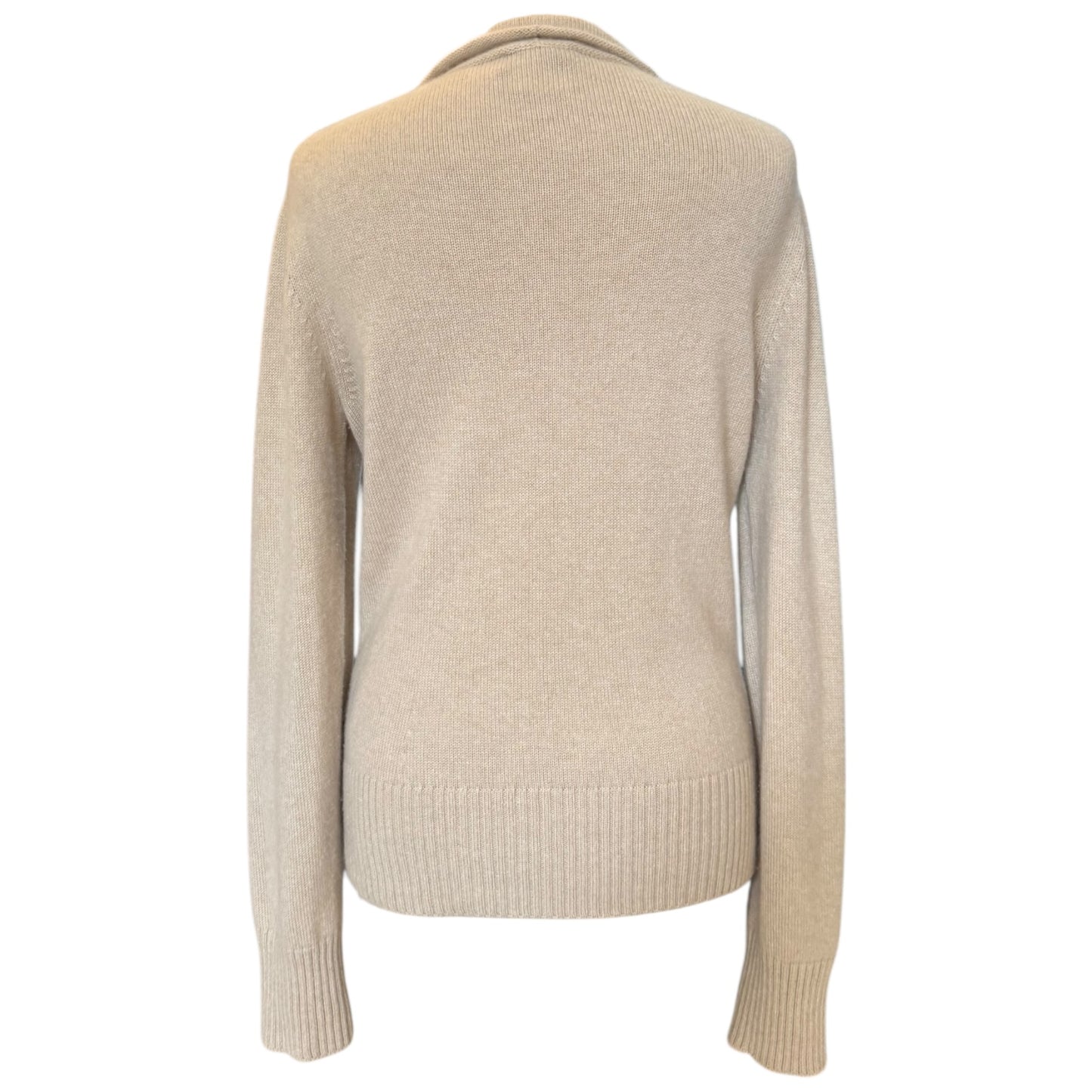 Loro Piana Biege Grassmoor Cashmere Polo Sweater - 10