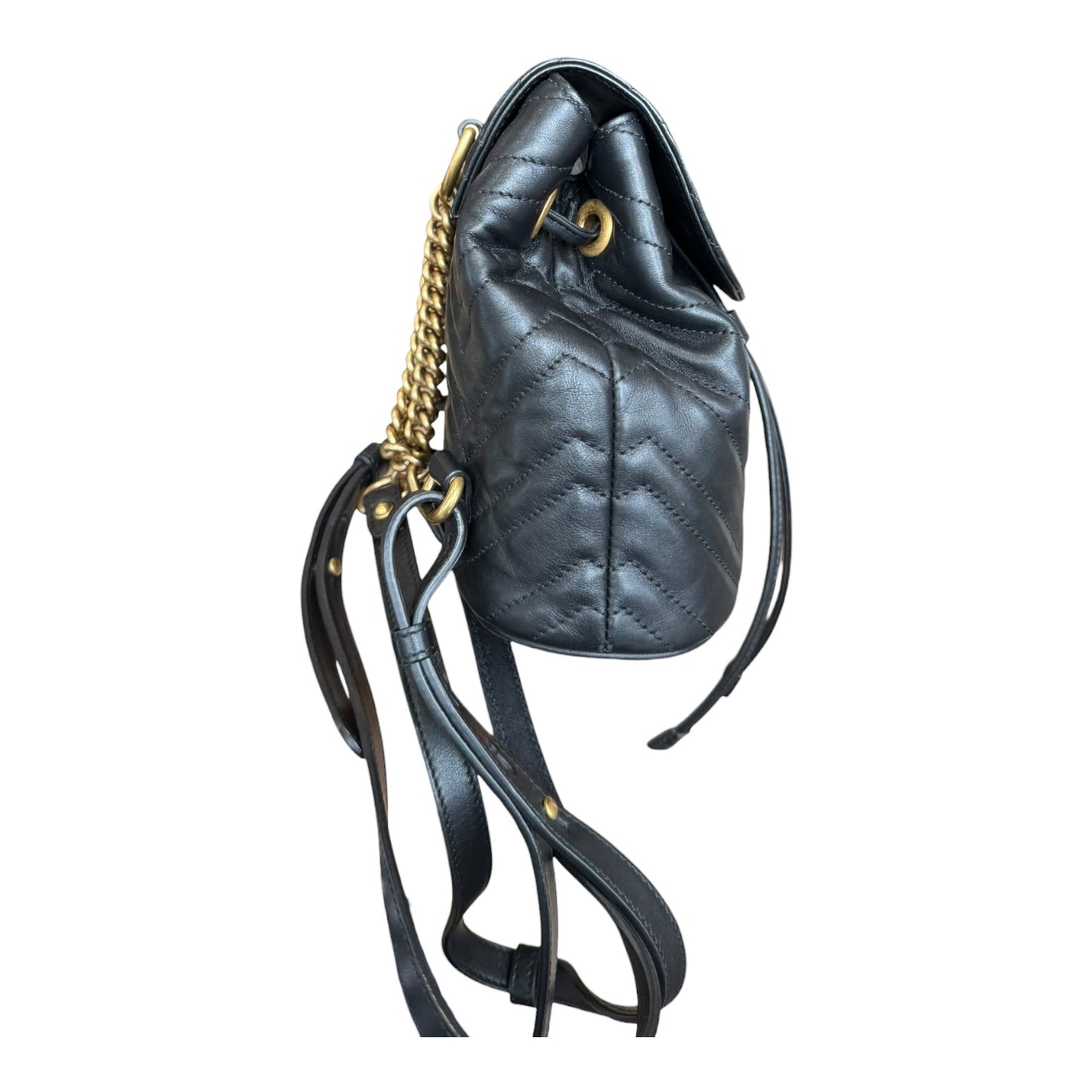 Gucci Black Mini GG Marmont 2.0 Backpack