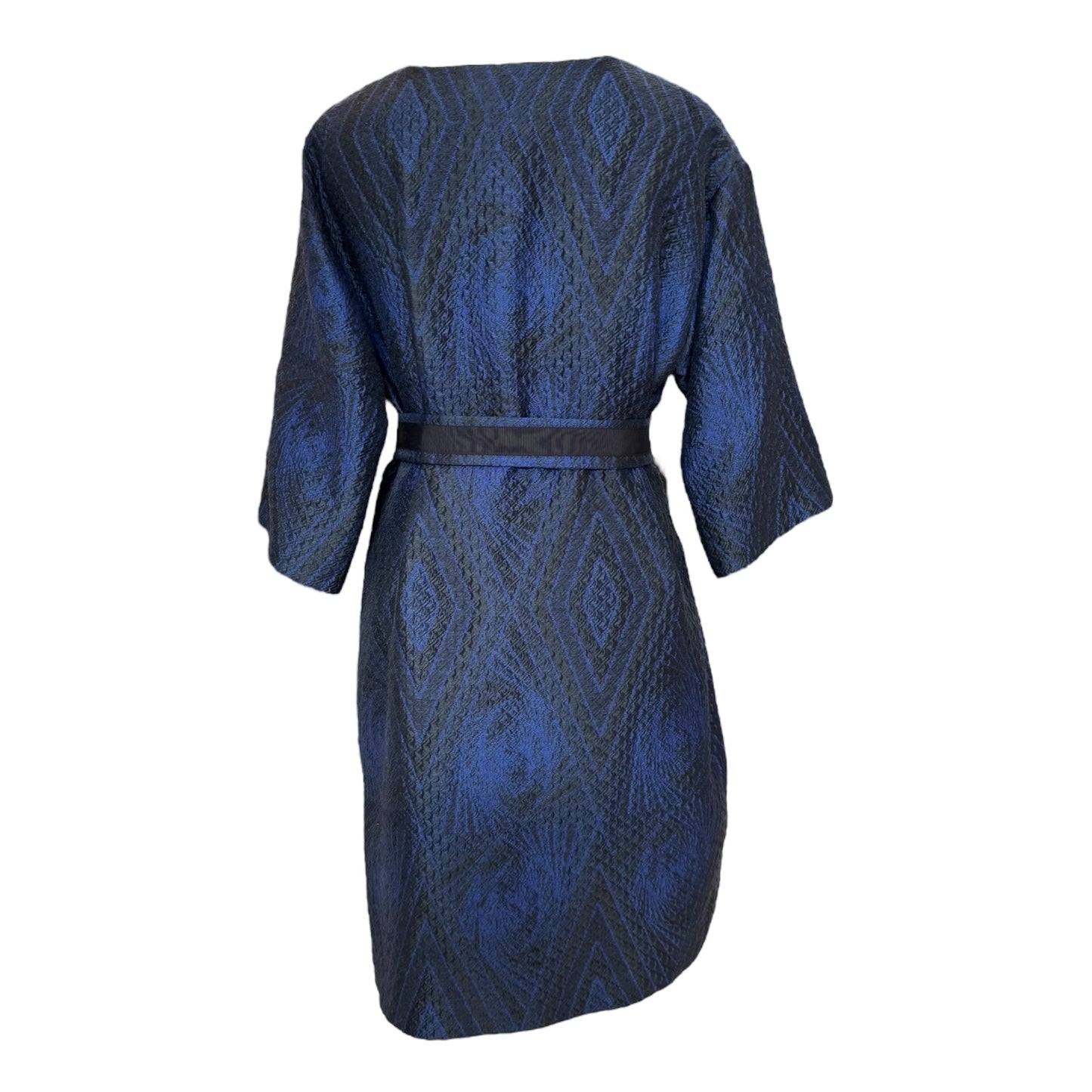 Dries Van Noten Blue and Black Jacquard Dress - 10/12
