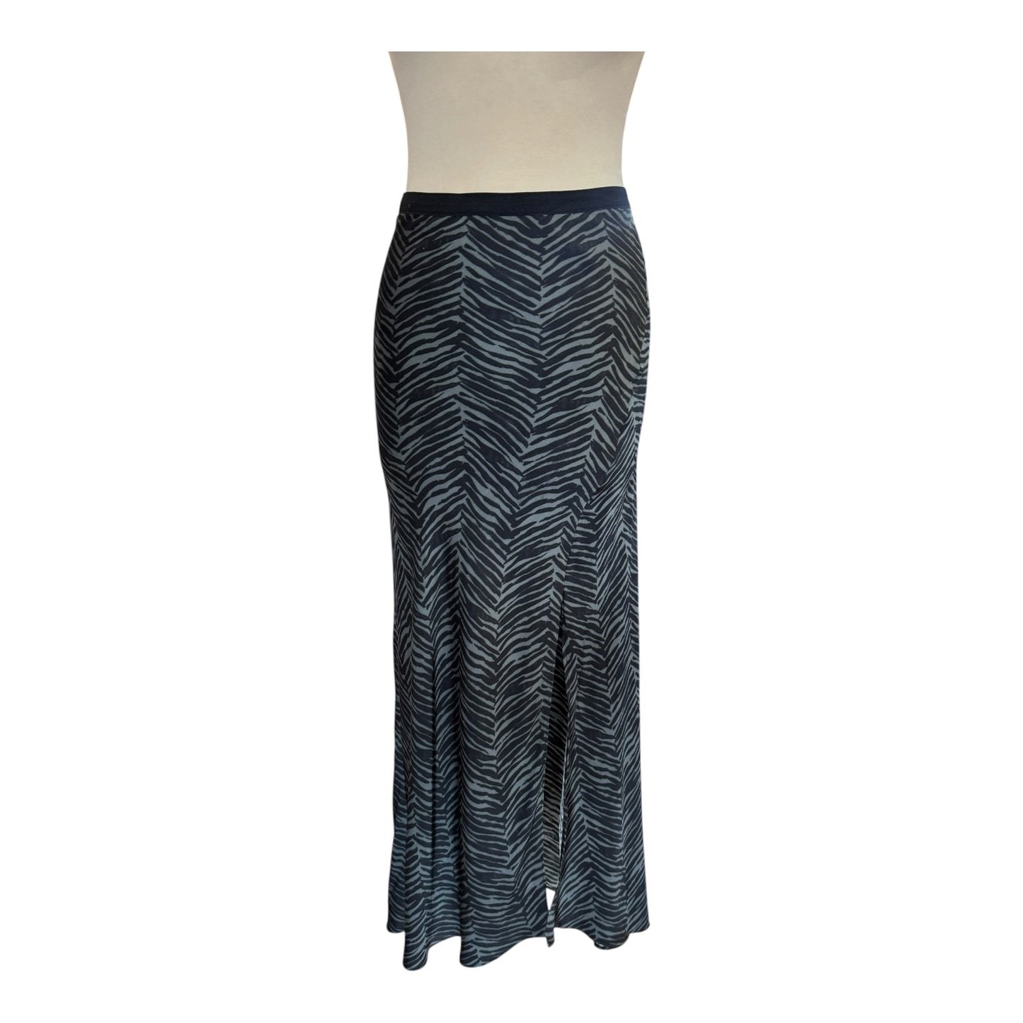 Anine Bing Dolly Silk Skirt in Willow Green Zebra - 12