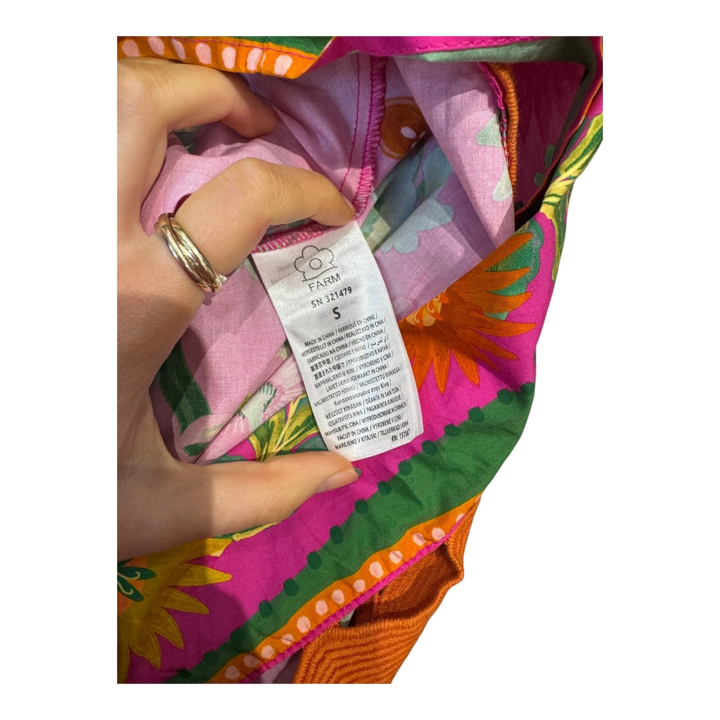Farm Rio Pink Fruit Garden Printed Cotton Midi Dress - 8/10