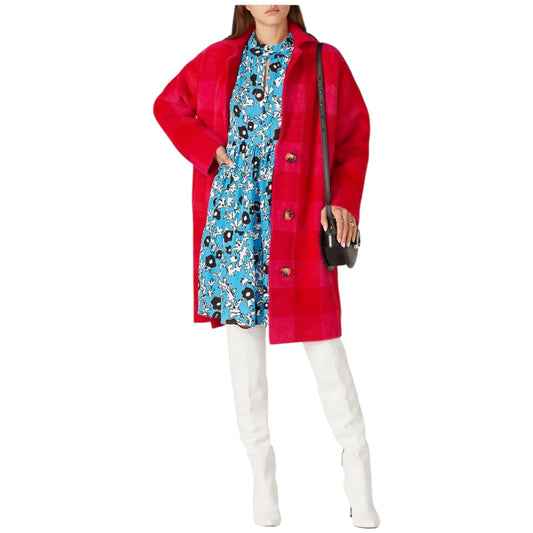 Essentiel Antwerp Pink and Red Wice Check Coat - 12