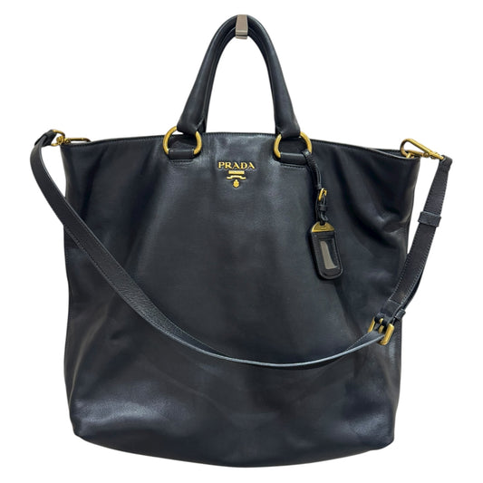 Prada Black Vitello Daino Tote