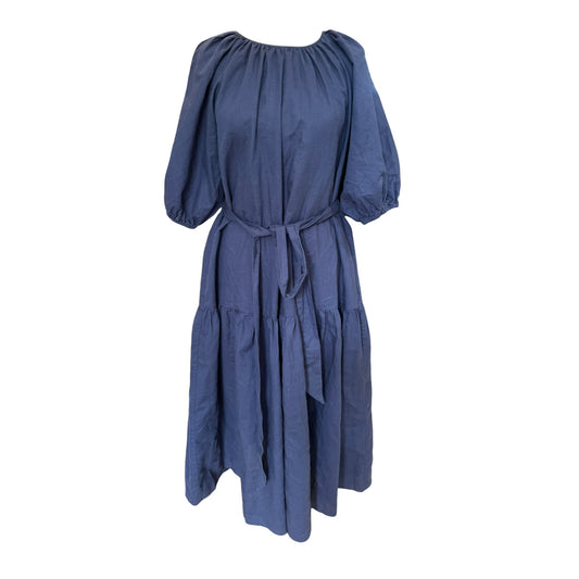 Kitri Navy Smock Dress with Detachable Belt - 14