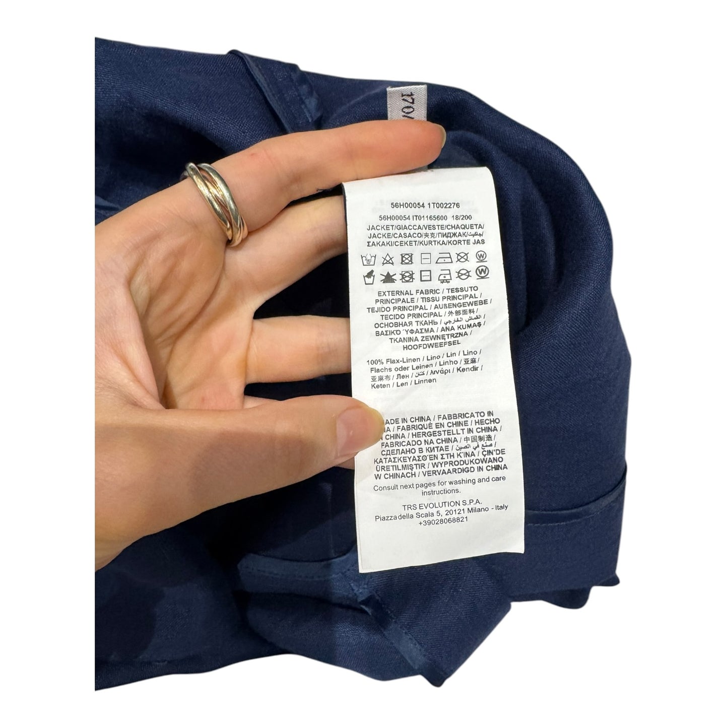 Trussardi Navy Linen Blazer - 12