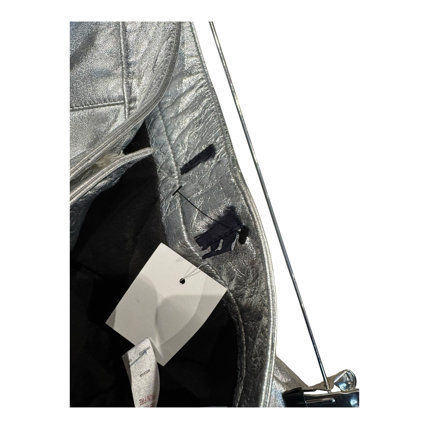 Mint Velvet Silver Leather Trousers - 12